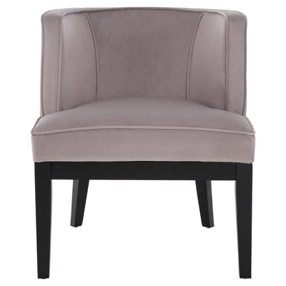 Daxton Light Grey Velvet Curved Back Chair