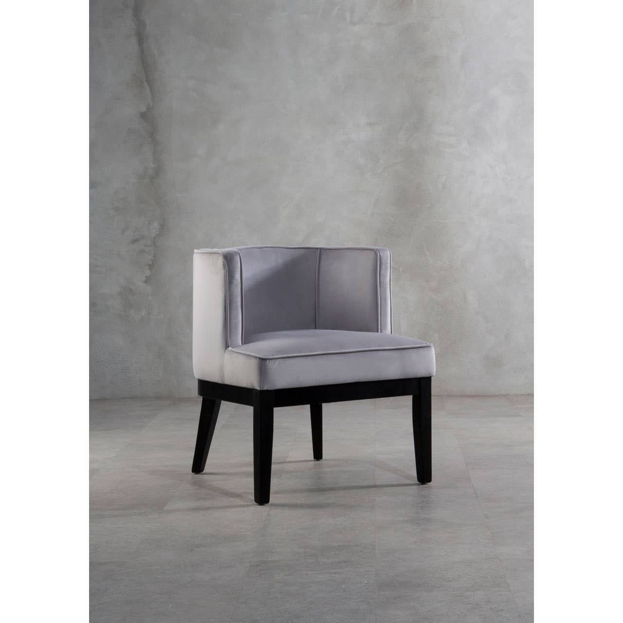 Daxton Light Grey Velvet Curved Back Chair