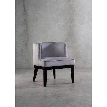Daxton Light Grey Velvet Curved Back Chair