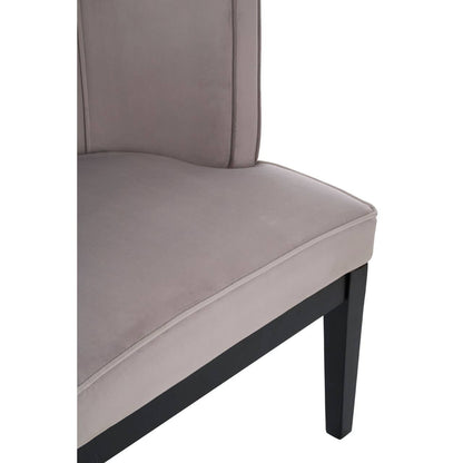 Daxton Light Grey Velvet Curved Back Chair
