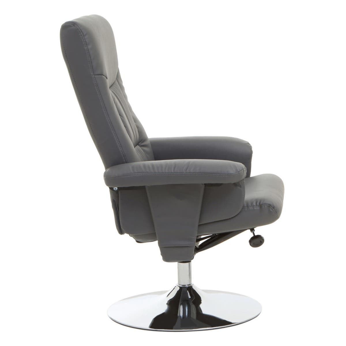 Denton Grey Leather Effect Reclining Chair