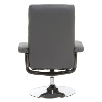 Denton Grey Leather Effect Reclining Chair