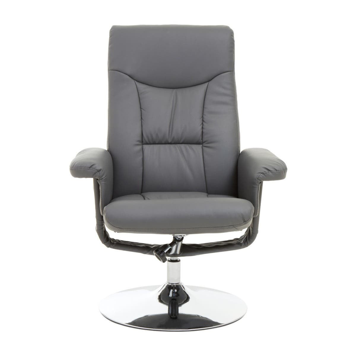 Denton Grey Leather Effect Reclining Chair