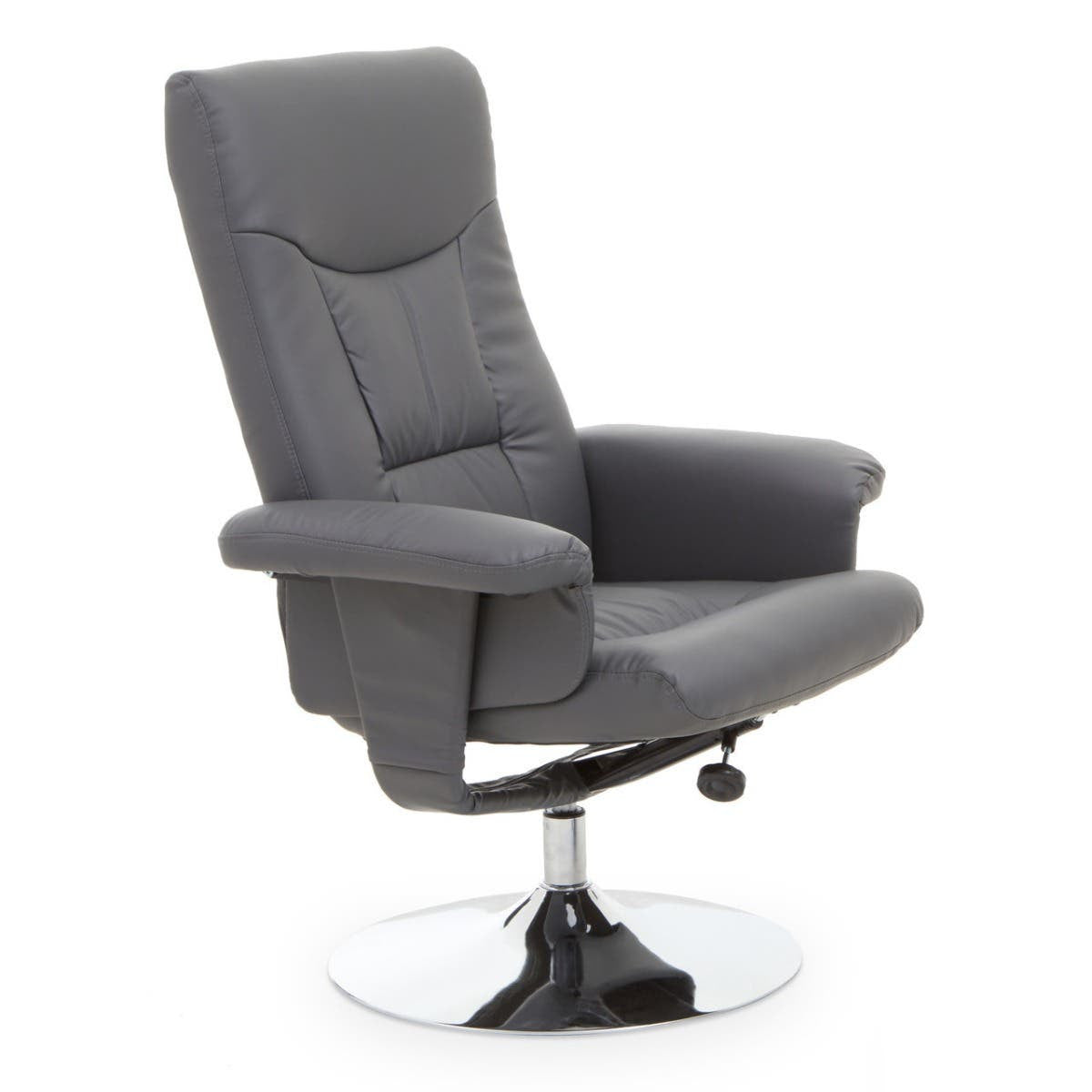 Denton Grey Leather Effect Reclining Chair