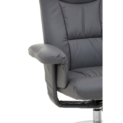 Denton Grey Leather Effect Reclining Chair
