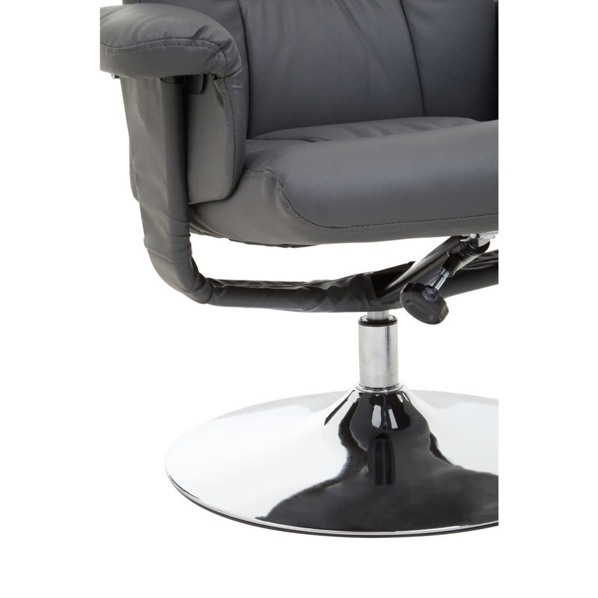 Denton Grey Leather Effect Reclining Chair