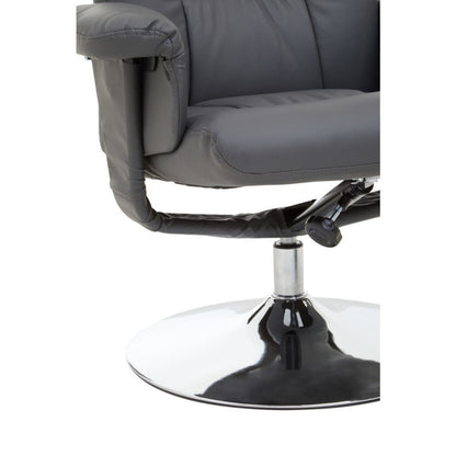 Denton Grey Leather Effect Reclining Chair
