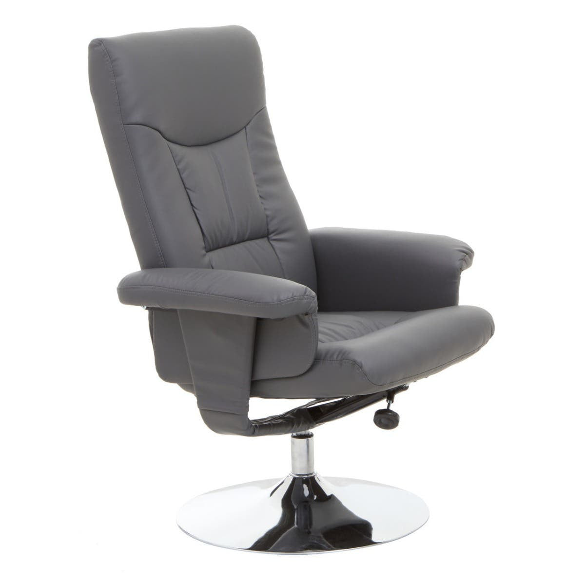 Denton Grey Leather Effect Reclining Chair