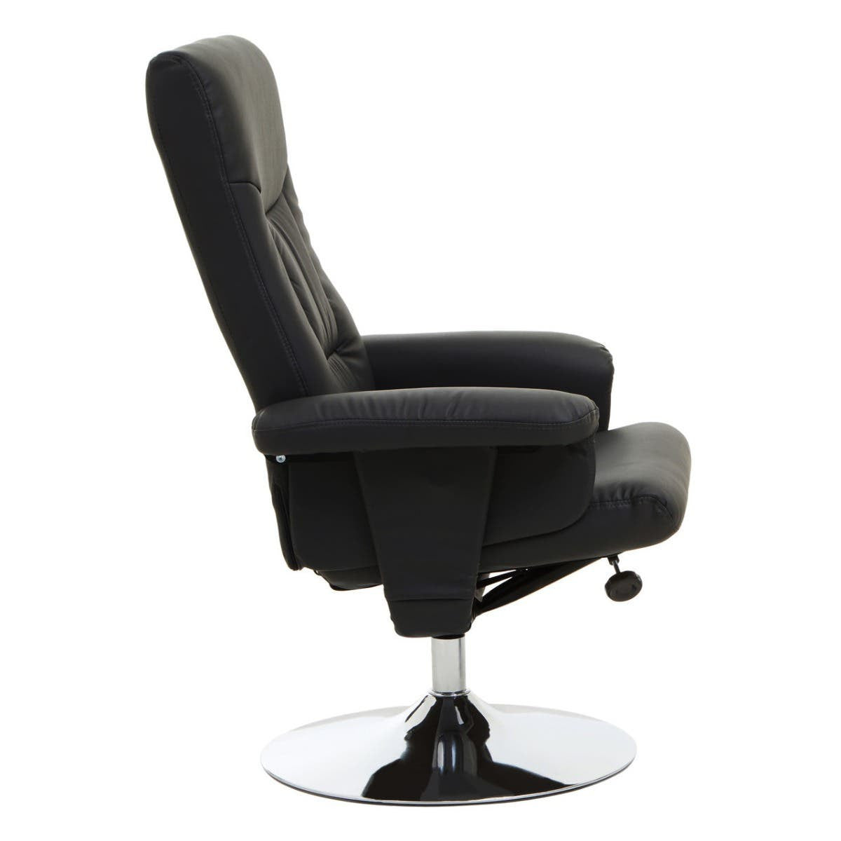 Denton Black Leather Effect Reclining Chair