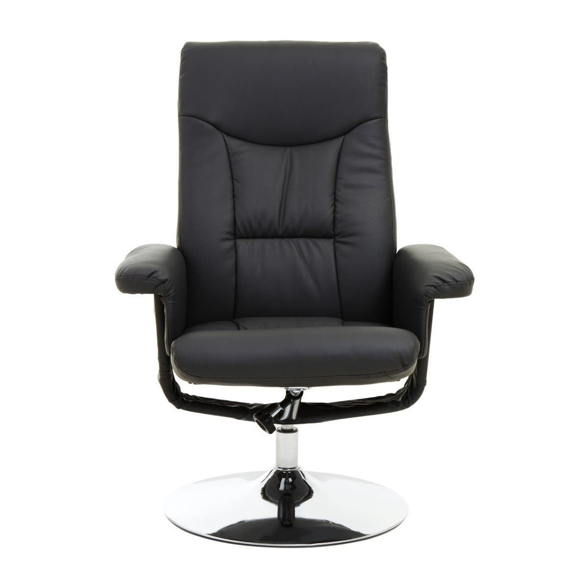Denton Black Leather Effect Reclining Chair