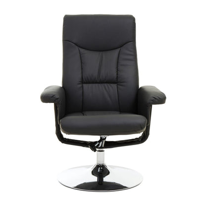 Denton Black Leather Effect Reclining Chair