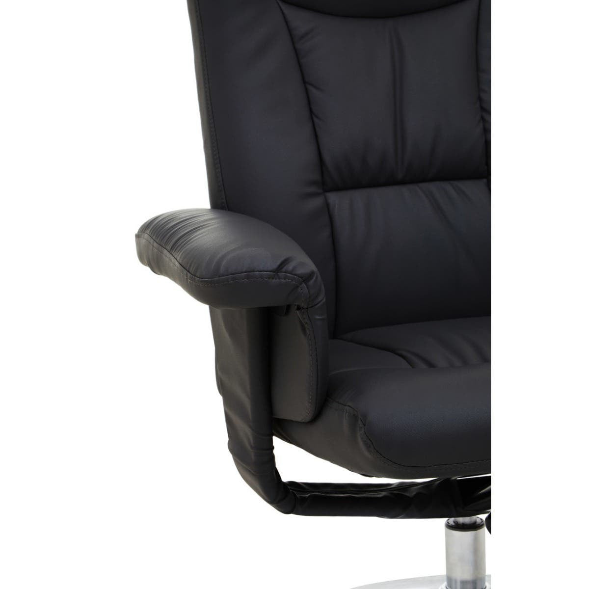 Denton Black Leather Effect Reclining Chair