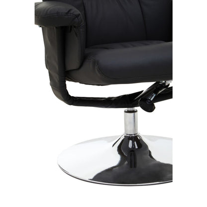 Denton Black Leather Effect Reclining Chair