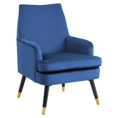 Loretta Midnight Velvet Armchair With Black Wood Legs
