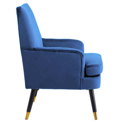 Loretta Midnight Velvet Armchair With Black Wood Legs