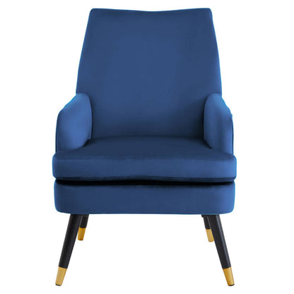 Loretta Midnight Velvet Armchair With Black Wood Legs