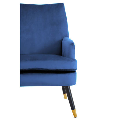 Loretta Midnight Velvet Armchair With Black Wood Legs