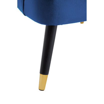 Loretta Midnight Velvet Armchair With Black Wood Legs