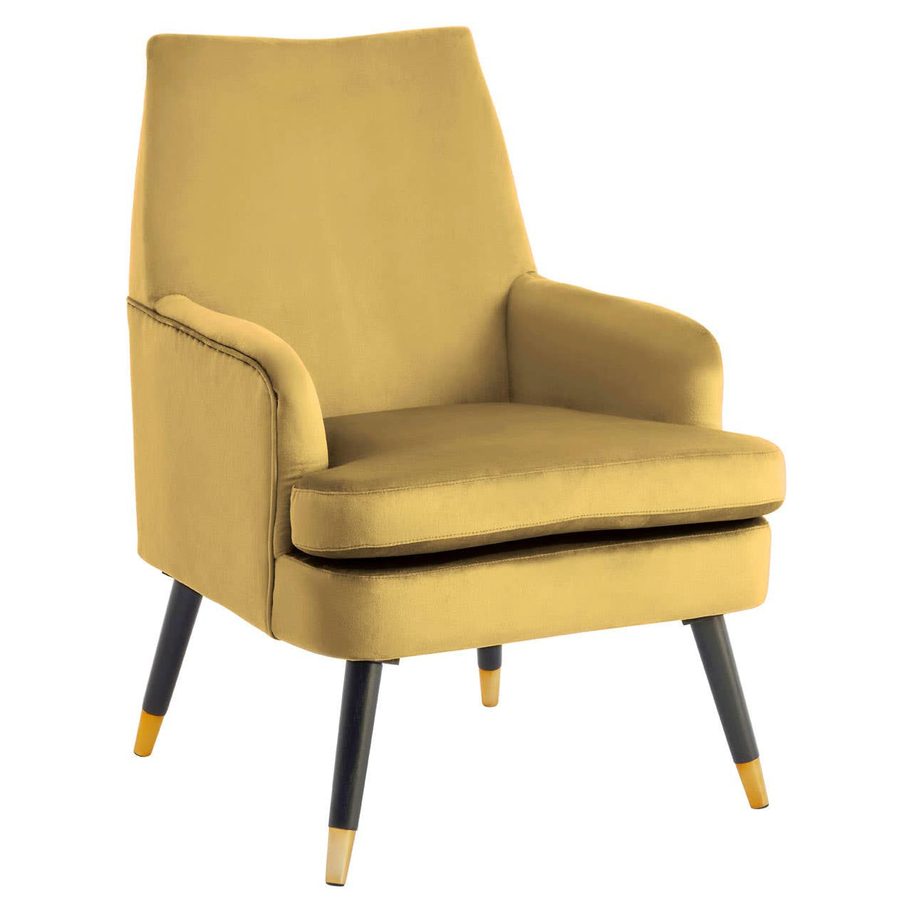 Loretta Pistachio Velvet Armchair With Black Wood Legs