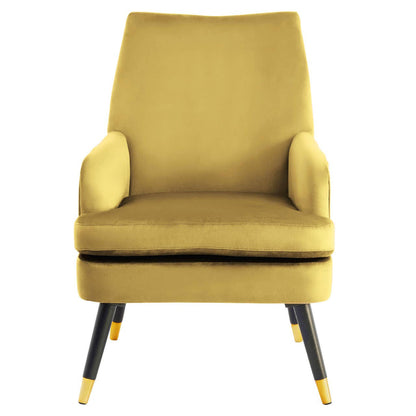 Loretta Pistachio Velvet Armchair With Black Wood Legs