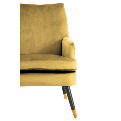 Loretta Pistachio Velvet Armchair With Black Wood Legs