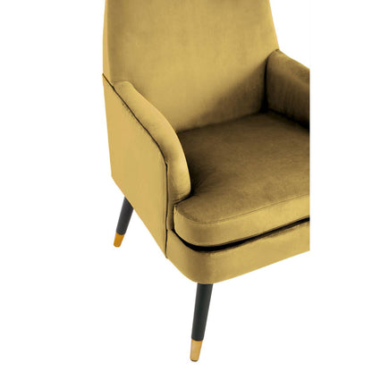 Loretta Pistachio Velvet Armchair With Black Wood Legs