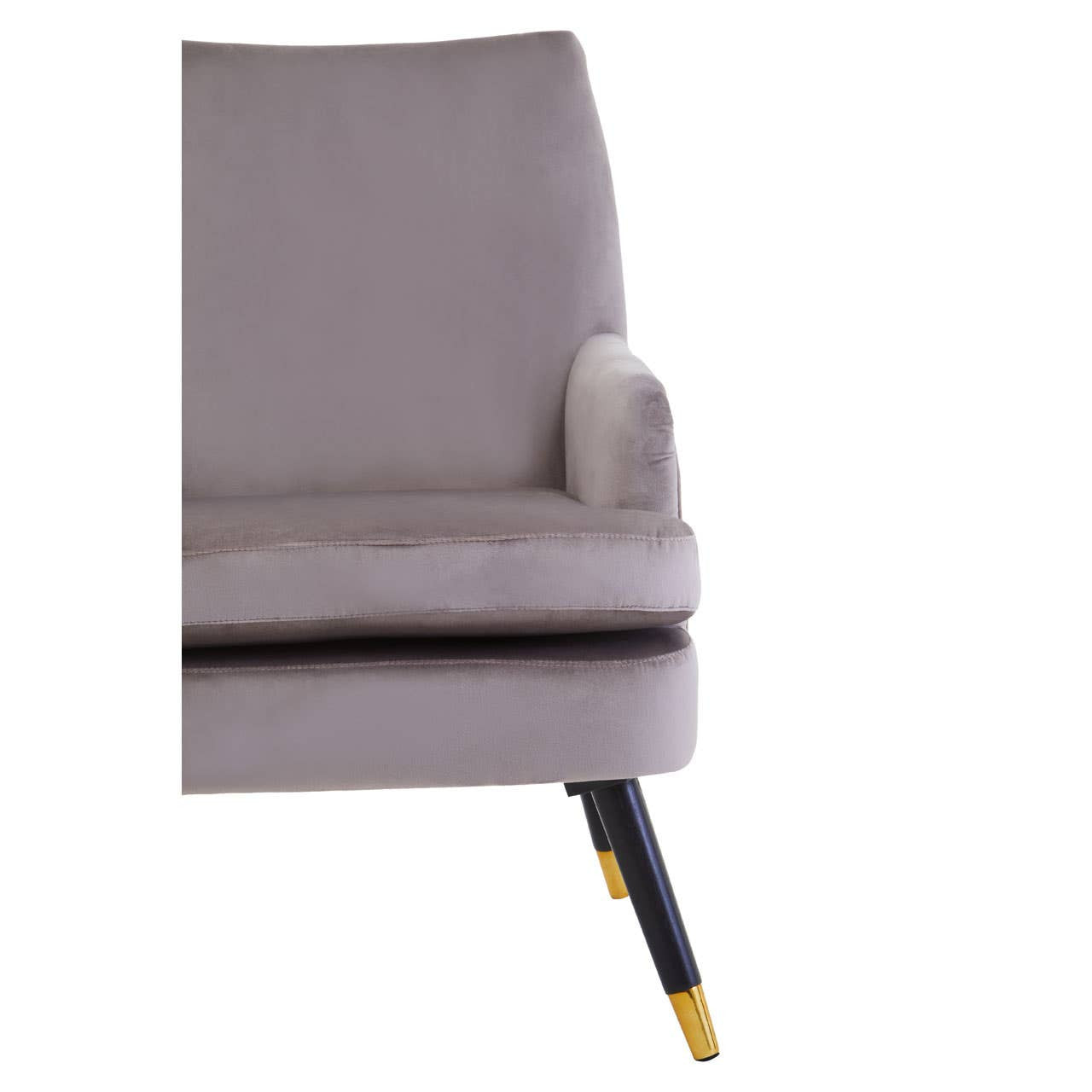 Loretta Mink Velvet Accent Chair With Wooden legs