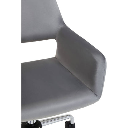 Brent Grey Velvet And Chrome Base Home Office Chair