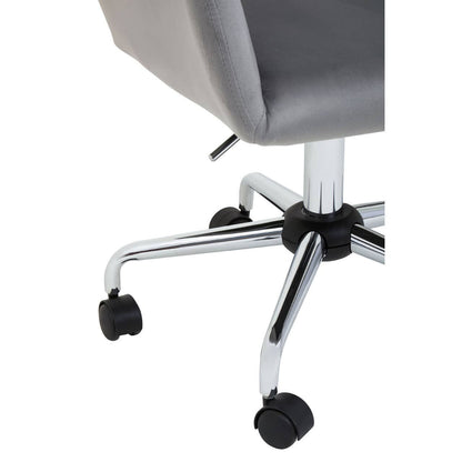 Brent Grey Velvet And Chrome Base Home Office Chair