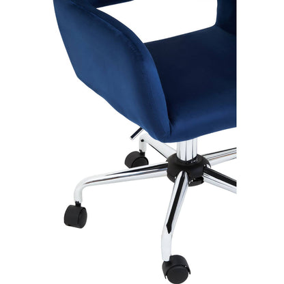 Brent Navy Velvet And Chrome Base Home Office Chair