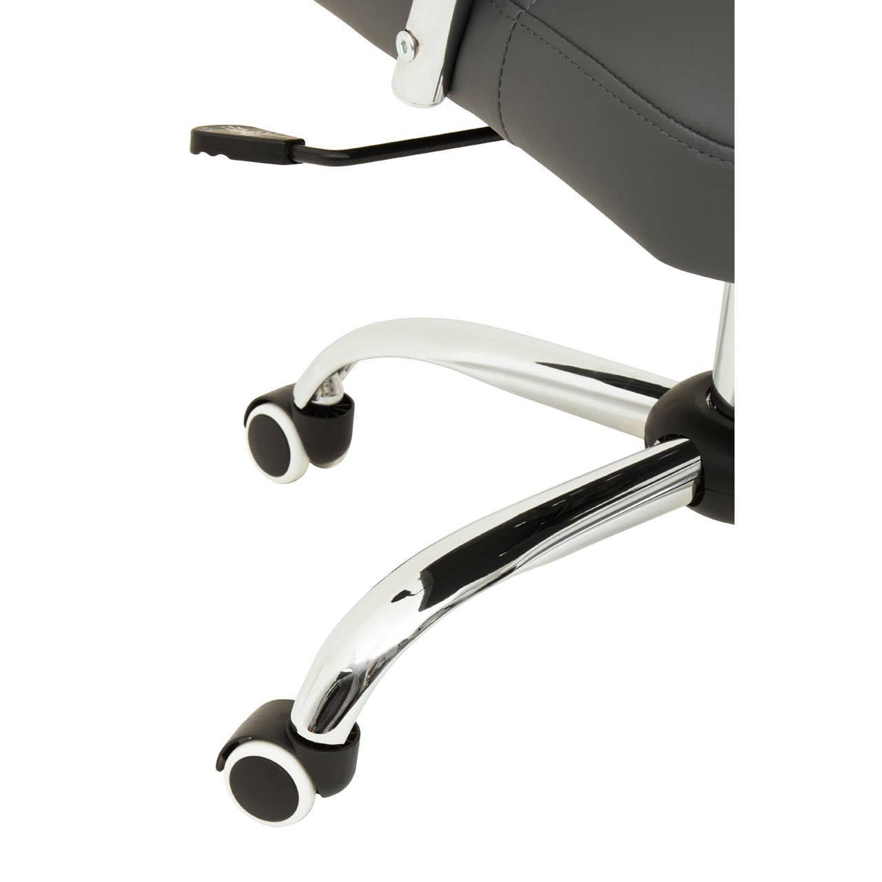 Brent Grey Leather Effect And Chrome Home Office Chair