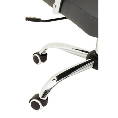 Brent Grey Leather Effect And Chrome Home Office Chair