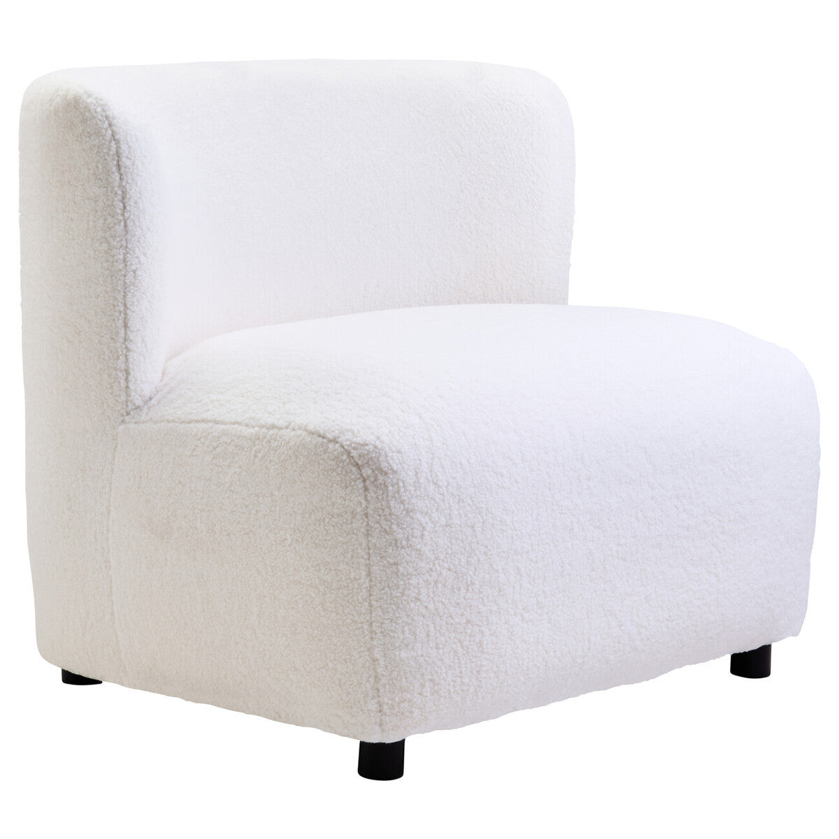 Montreal Ivory Boucle Effect Armless Lounge Chair