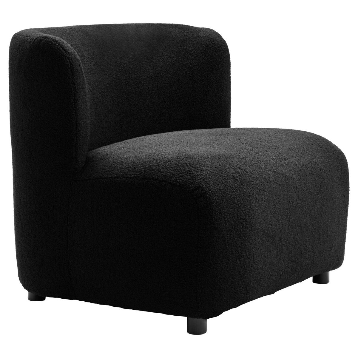 Montreal Black Boucle Effect Armless Lounge Chair