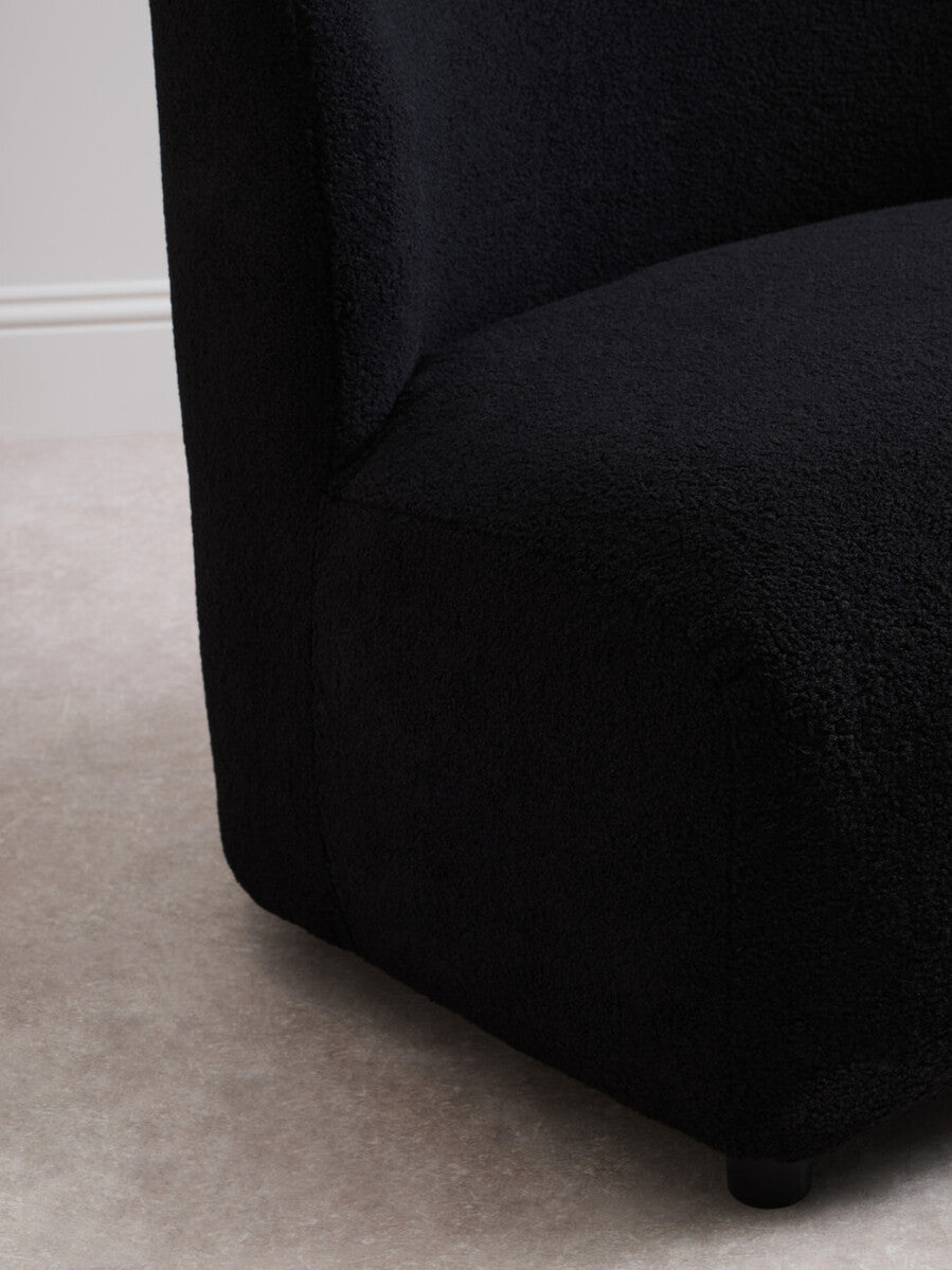 Montreal Black Boucle Effect Armless Lounge Chair