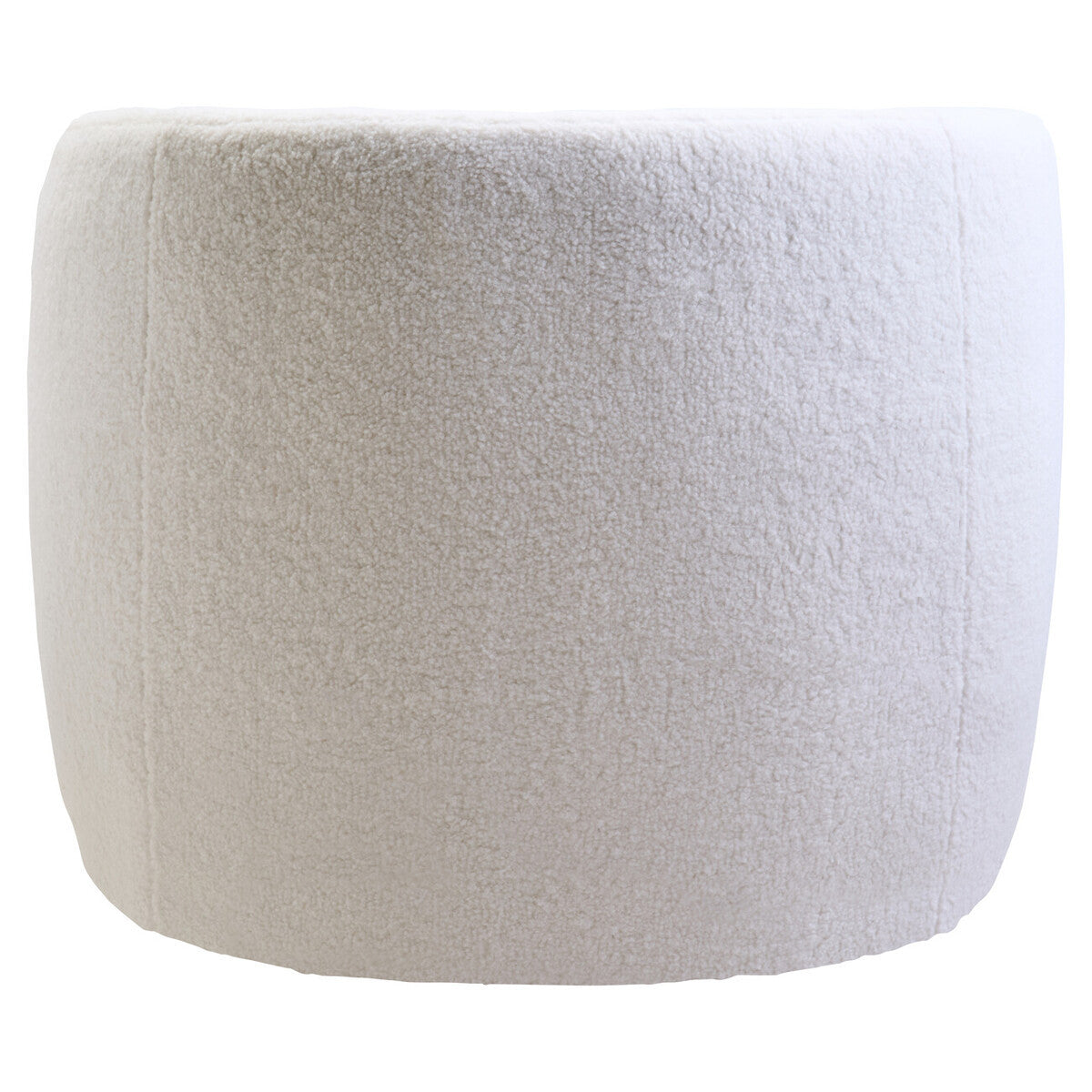 Montreal Ivory Boucle Effect Curved Lounge Chair With Swivel Base