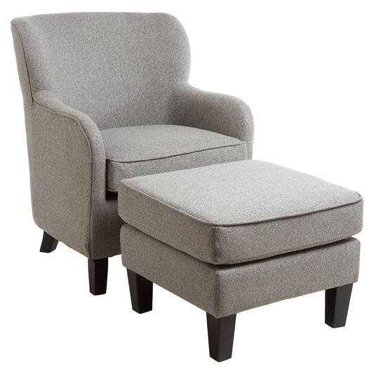 Decadence Grey Armchair and Footstool Set