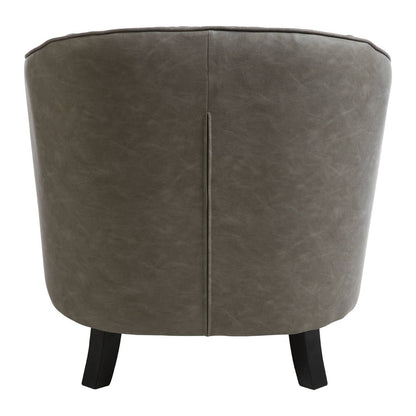 Derby Grey Faux Leather Tub Chair With Footstool