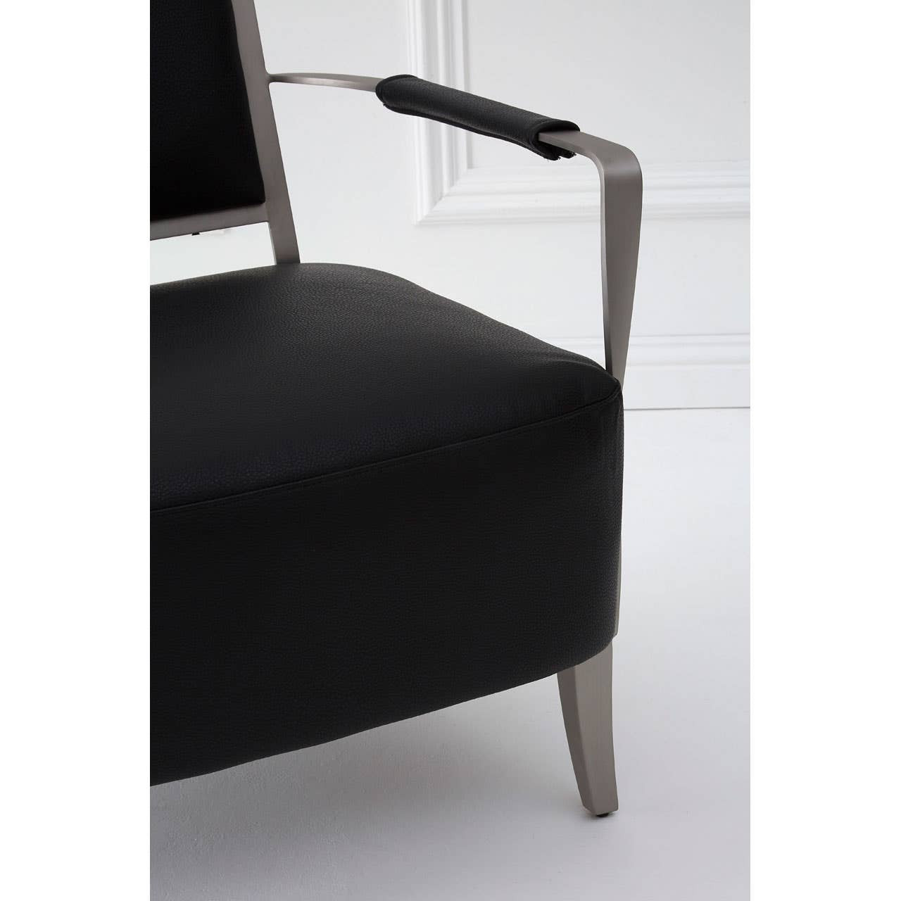Moda Black Leather Armchair