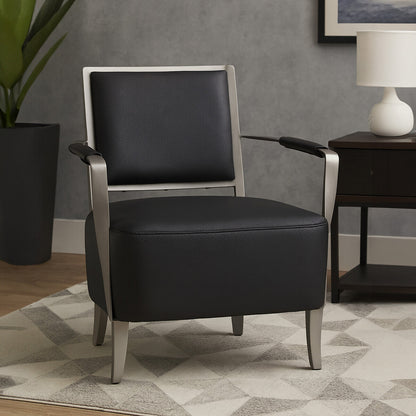 Moda Black Leather Armchair