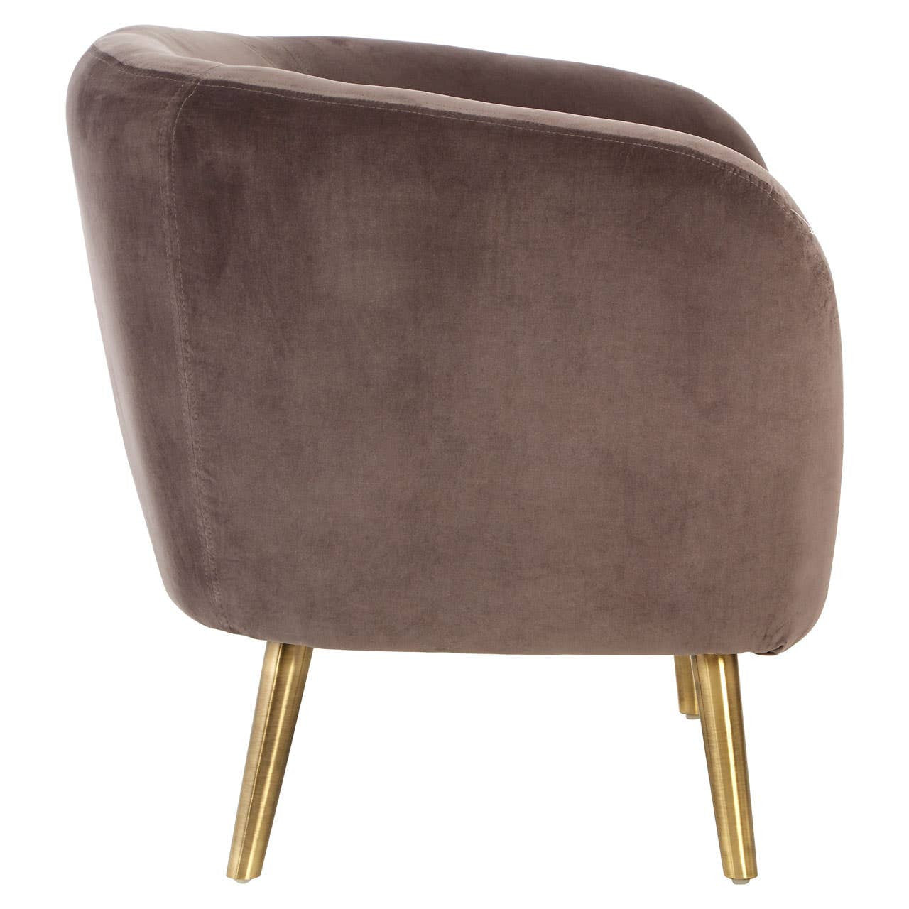 Louxor Grey Velvet Round Armchair