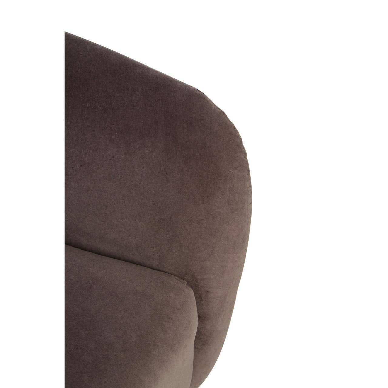 Louxor Grey Velvet Round Armchair