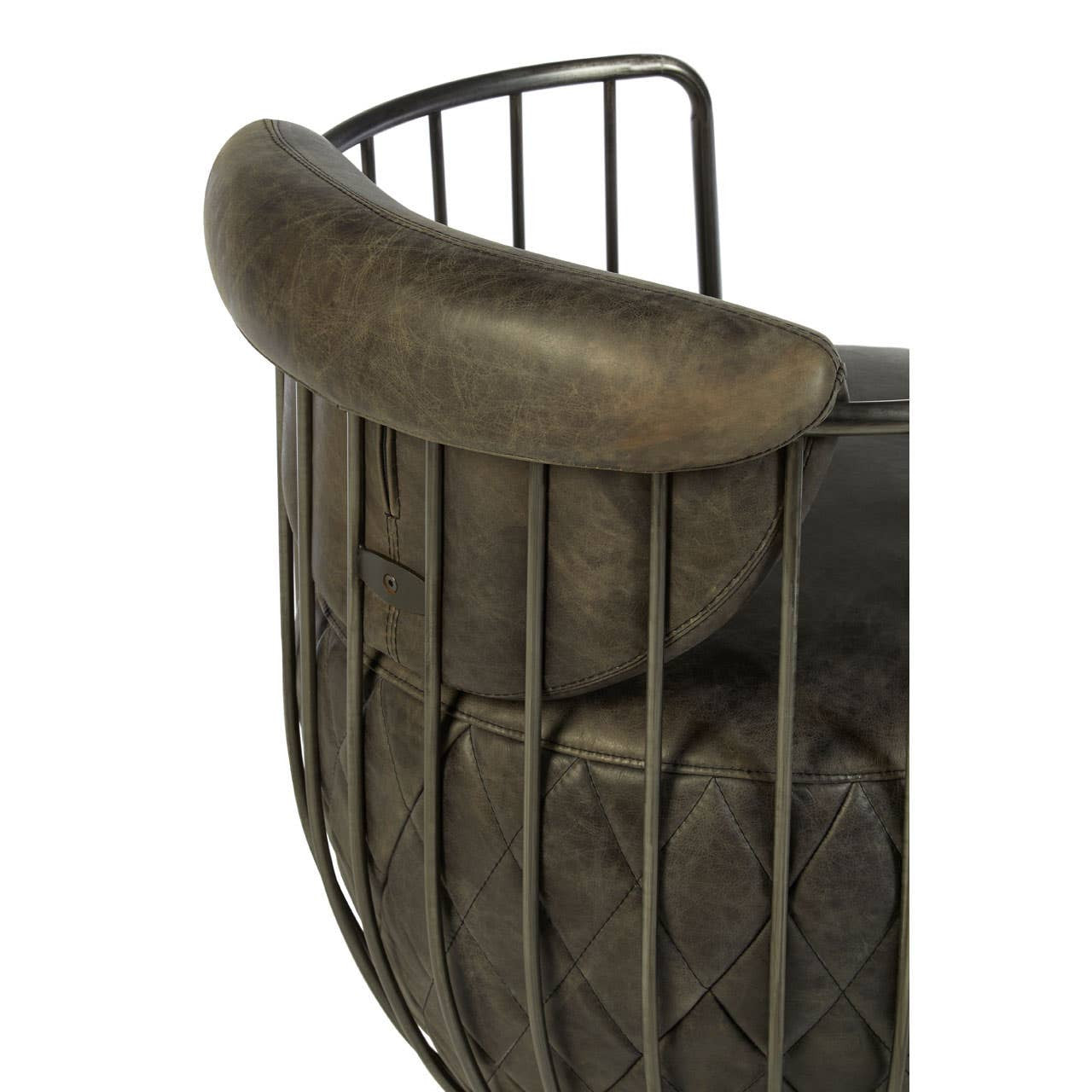 Hoxton Dark Grey Leather Swivel Chair