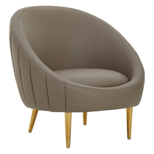 Lagero Brown Leather Effect Armchair