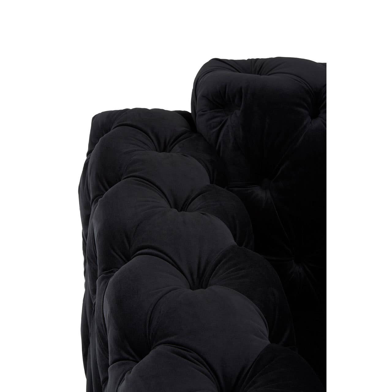 Madina Black Velvet Modern Chesterfield Chair