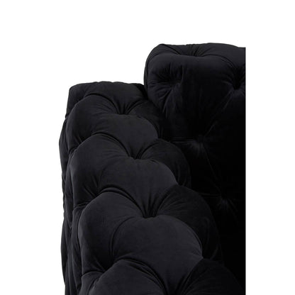 Madina Black Velvet Modern Chesterfield Chair