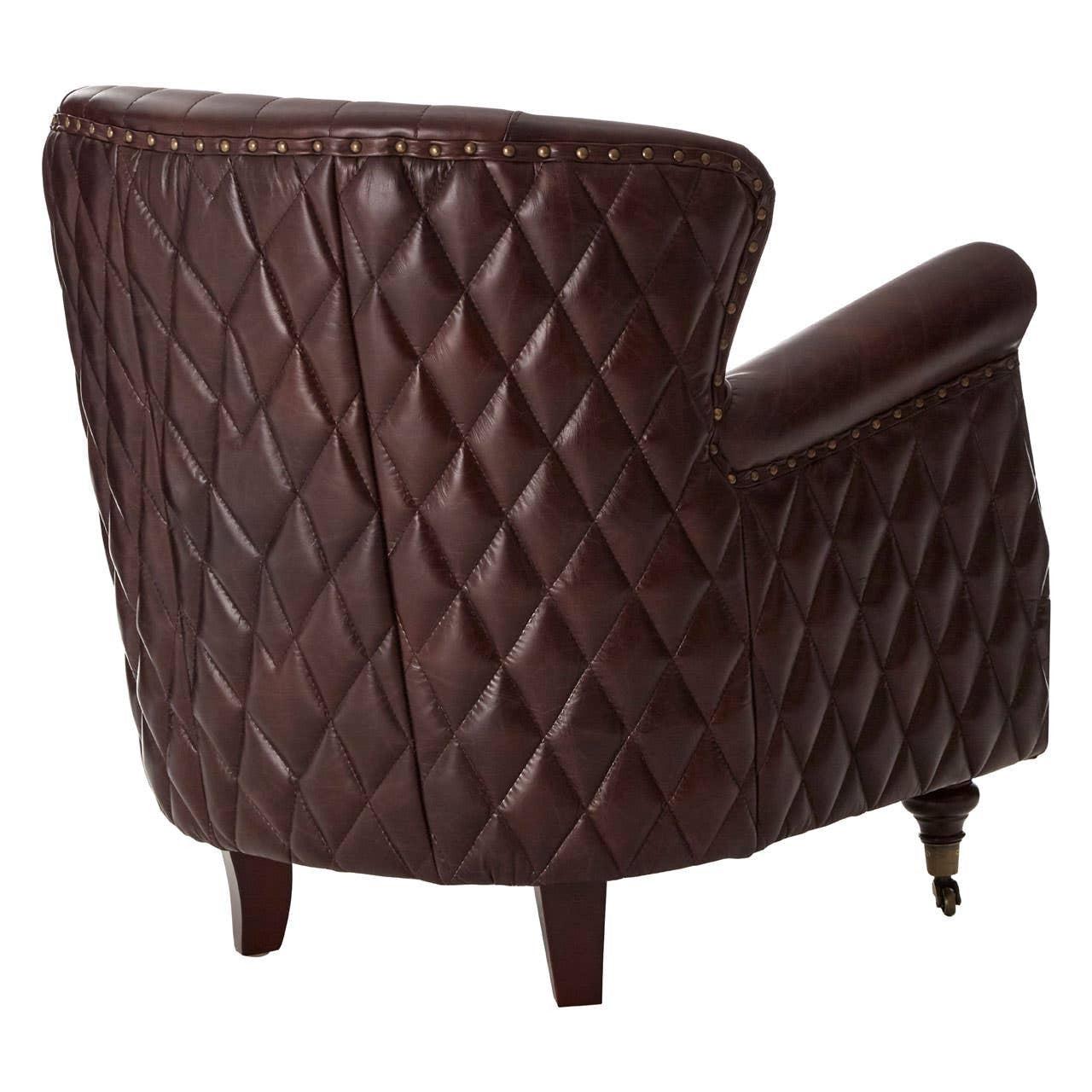 Victor Brown Leather Winged Back Armchair