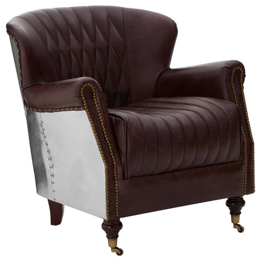 Victor Brown Leather Armchair