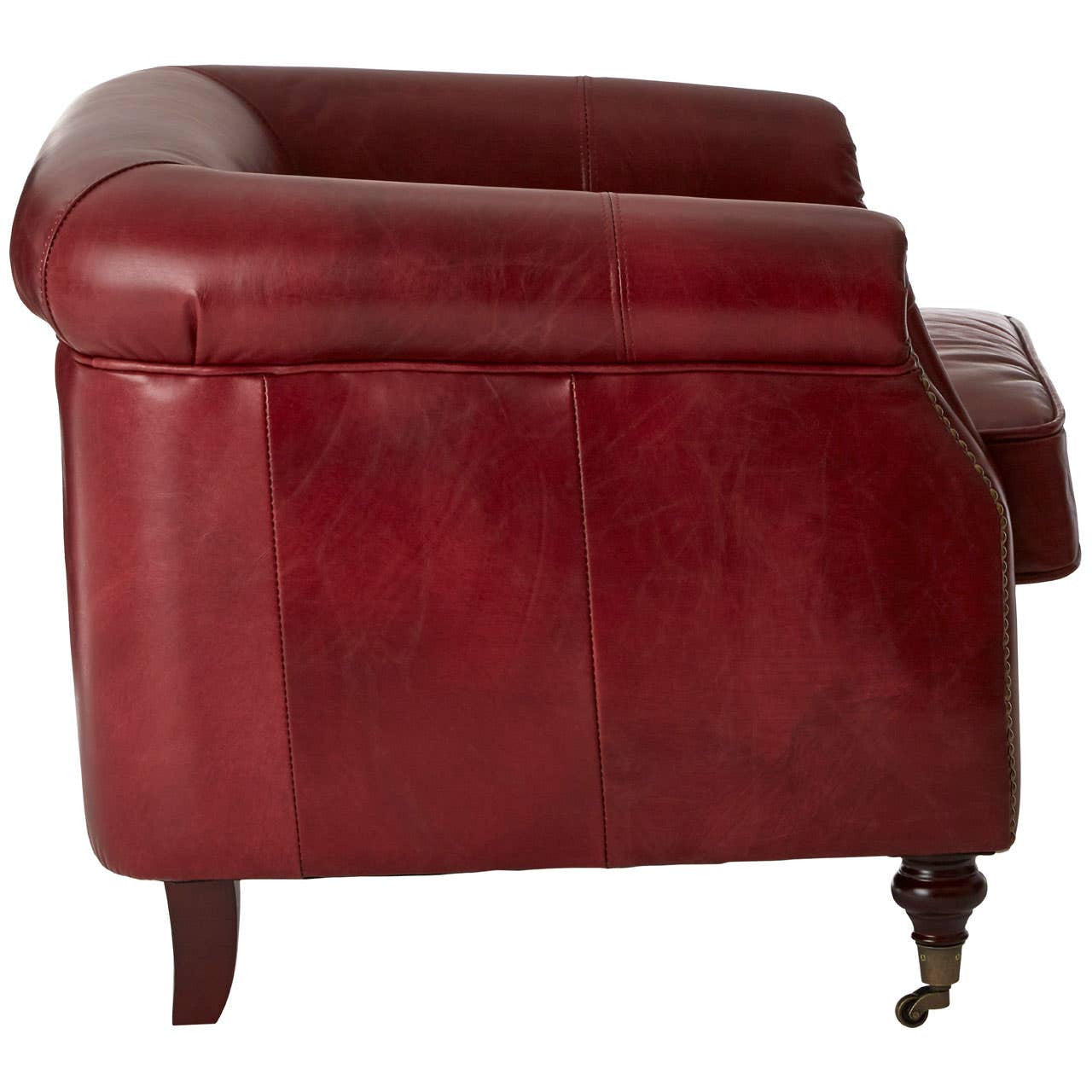 Victor Deep Red Leather Armchair