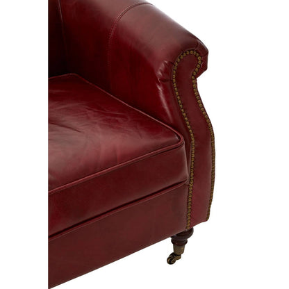 Victor Deep Red Leather Armchair